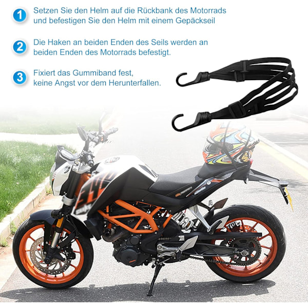 2 stk Sykkel Motorsykkel Bagasje Stropp med Dobbel Haken, Elastisk Bagasje R