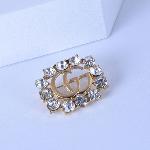 Brev kristall brosch nålar initial strass brosch för kvinnor St