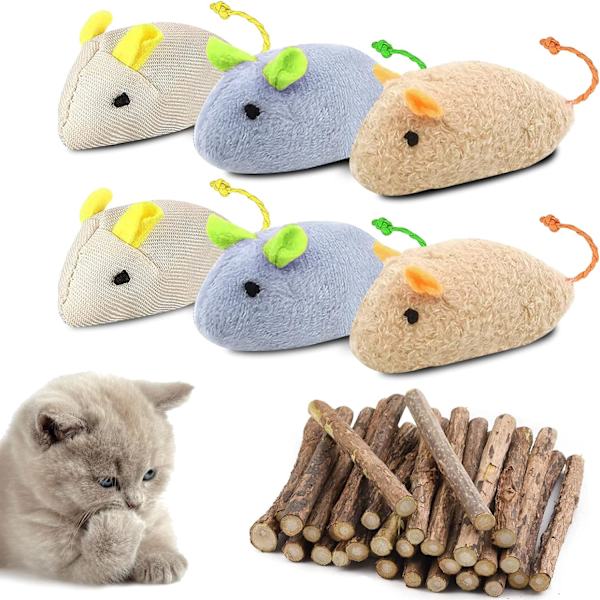 6 Kattleksaker Catnip Chew Toys Katt Chew Toy Plysch Katt Chew Toy