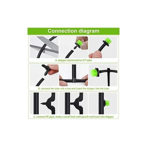100 stk justerbar vanningsdrypper, 1/4'' dryppvanningssystem