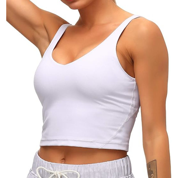 Sport-BH för kvinnor  Vadderad BH Yoga Crop Tank Tops Fitness Work