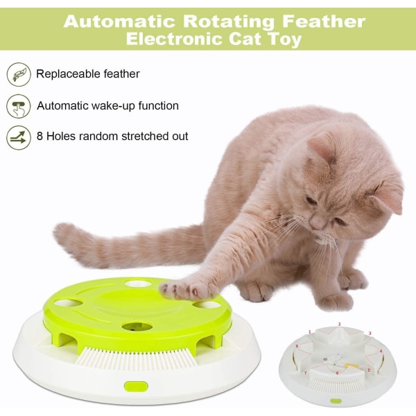 Automatisk interaktiv katt leksak elektrisk katt fjäder leksak smart elec