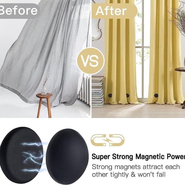 Sorte 6 stk. Bruseforhængs Vægte, Aldrig Rust Bruseforhængs Magneter