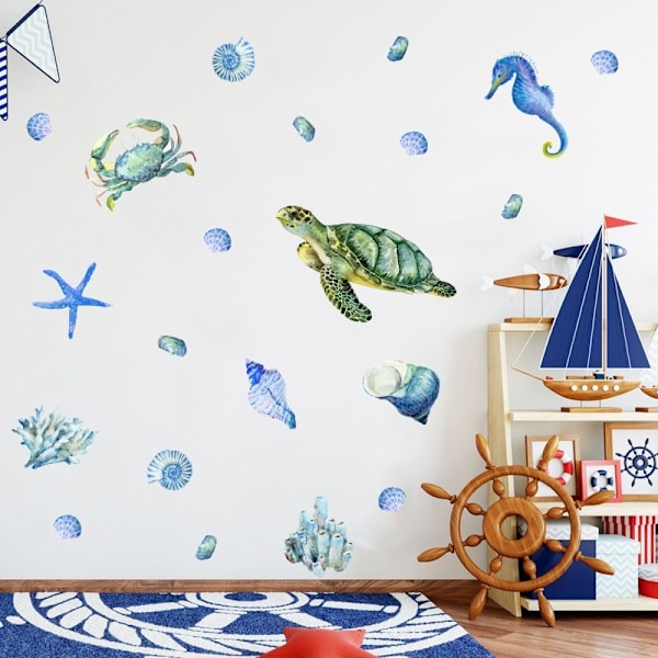 Ocean World Wall Decal,  Under The Sea World Life Marine Animal
