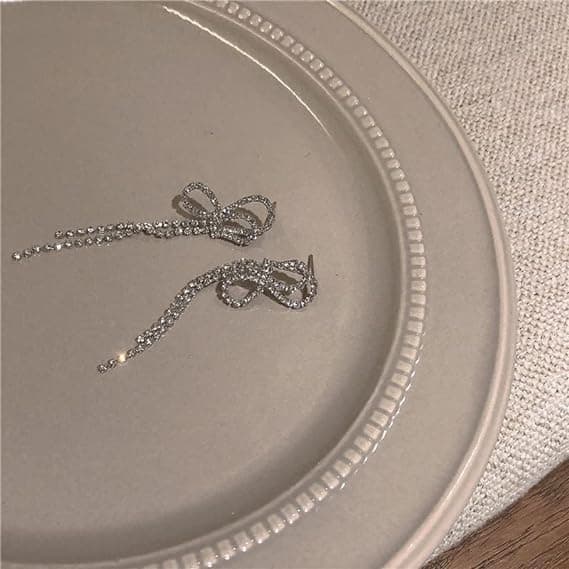 Vedhæng Øreringe Sølv Dangle Øreringe Kvinders Rhinestone Øreringe