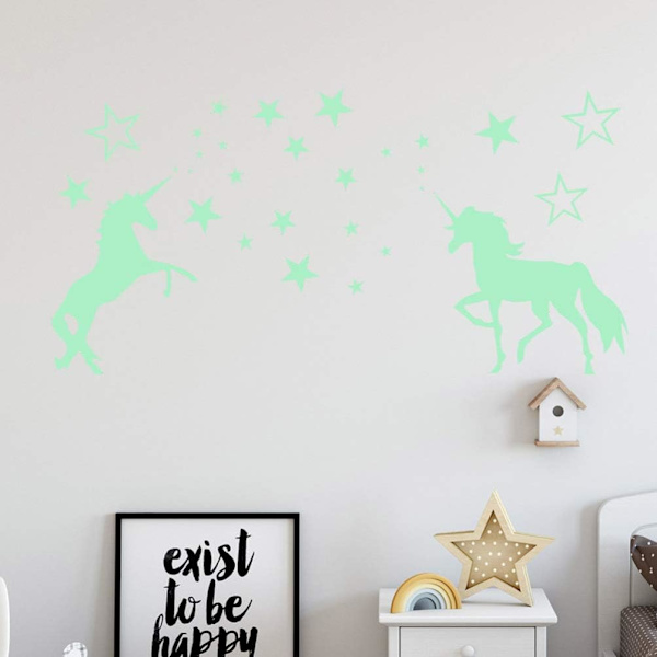 Luminous Unicorn Väggdekal Luminous Häst Väggdekaler Stjärna F