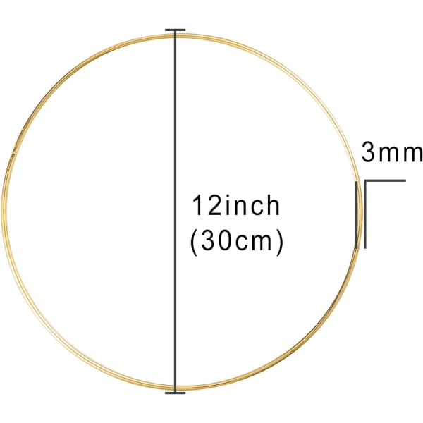 2 kappaletta 30 cm:n metalli kukkaseppele rengas makramee kulta rengas renkaat