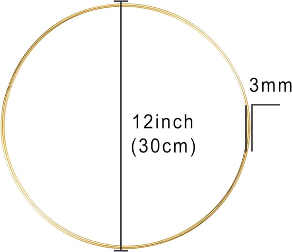 2 stk. 30 cm metal blomsterkrans ring macrame guld ring til
