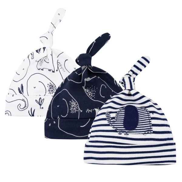 Powder Whale 3 PCS Baby Bow Hat Newborn Boys Girls Cotton Adjusta