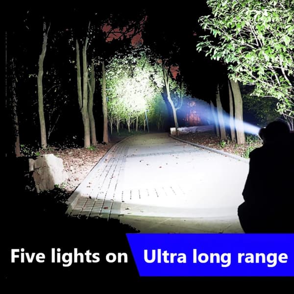 USB-oppladbar LED-hodelykt Super White Light Bright 4 moduser Ad
