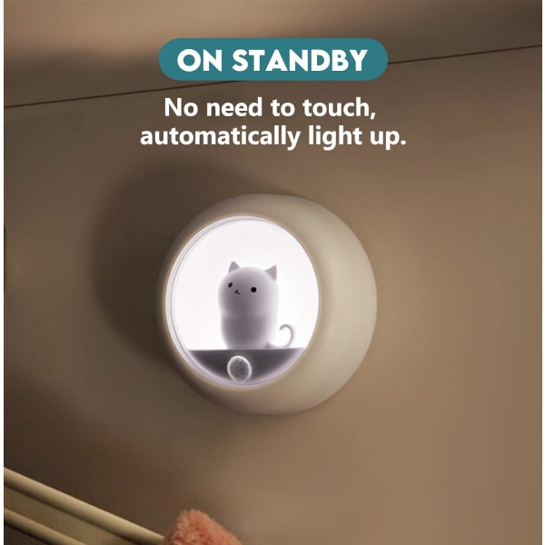 Nattlampa för barn Katt Nattlampa USB Uppladdningsbar baby
