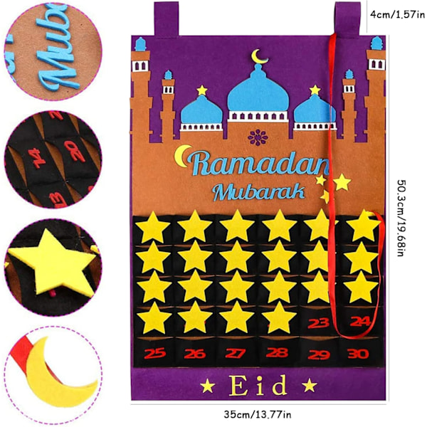 Eid Mubarak Filt, Filt Ramadan, Eid Mubarak Adventskalender, Eid Mubar