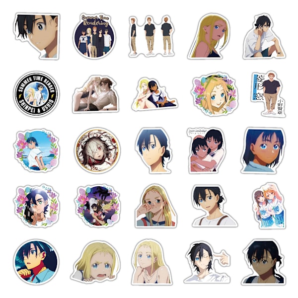 Tarrat 50 kpl Japanilainen Anime-hahmo Doodle Vedenpitävä Vinyyli Deca