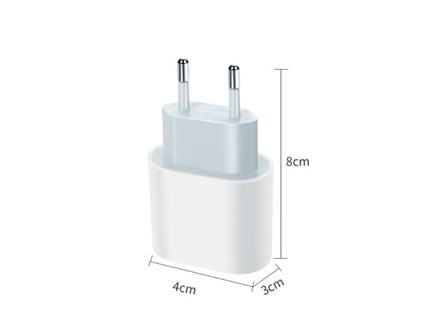 iPhone Hurtiglader USB-C Strømadapter 20W + 1m Kabel Hvit (1 stk