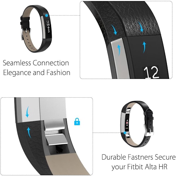 Utbyttbar lærreim kompatibel med Fitbit Alta/Fitbit