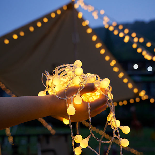 Led Globe String Lights Batteridriven  20Ft 40 LEDs  Varm Vit