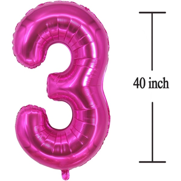 37 Ballonger Nummer Stor Hot Pink 37 Mylar Folie 40 Tommers Ballonger