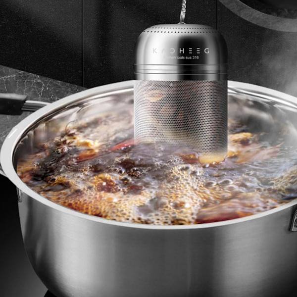 Rustfrit Stål Te-Infuser med Forlænget Kæde-Hæk, Fin Masket Te-Bold