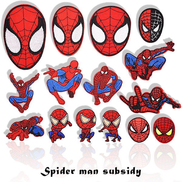 24 kpl Spiderman-silityslappuja, kirjonta silityslappu DIY Cl