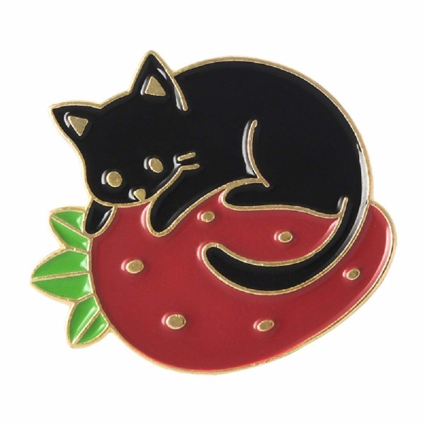 Damer søde Kawaii smykker tryllekunstner gaver frugt kat broche sort