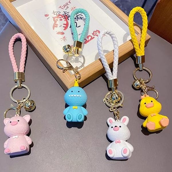 Sød nøgleringsgave – Kawaii rygsækcharms tegneserie dyre dreng pige