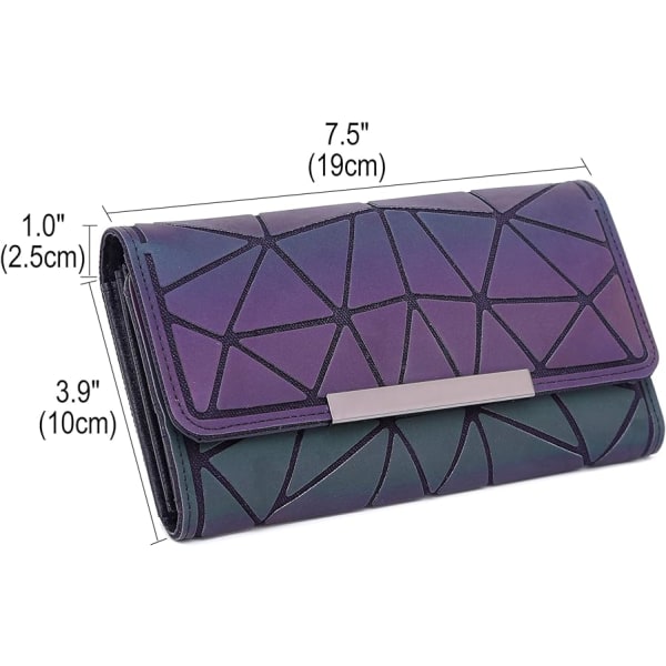 Geometrisk lång plånboksväska Mode lysande trefaldig gallervägg