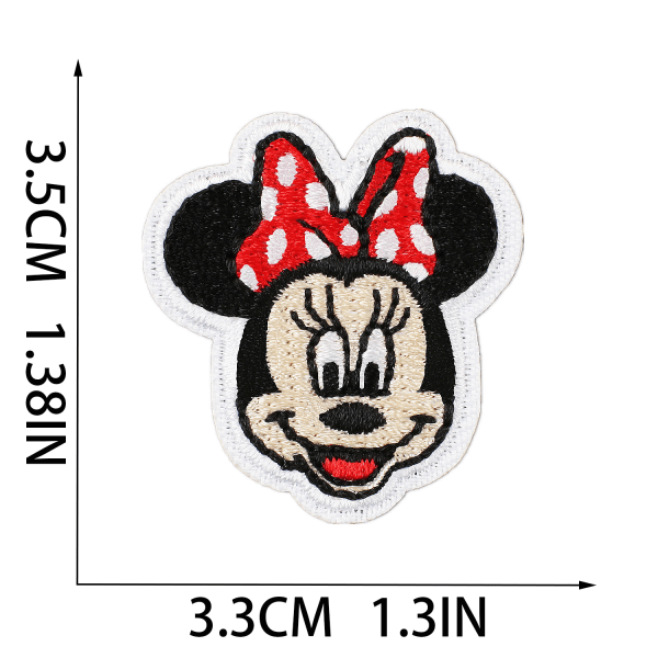 26 st broderade Mickey Mouse-symärken att sy på kläder och jackor