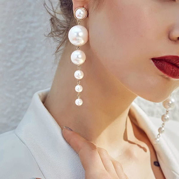 Kvinde Øreringe Perler Lange Dangle Øre Manchet Stud Øreringe Eardrop