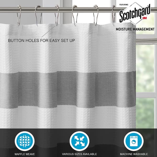 Vaffel Dusjforheng Panel Solid Mikrofiber Stoff Med 3M Scotc
