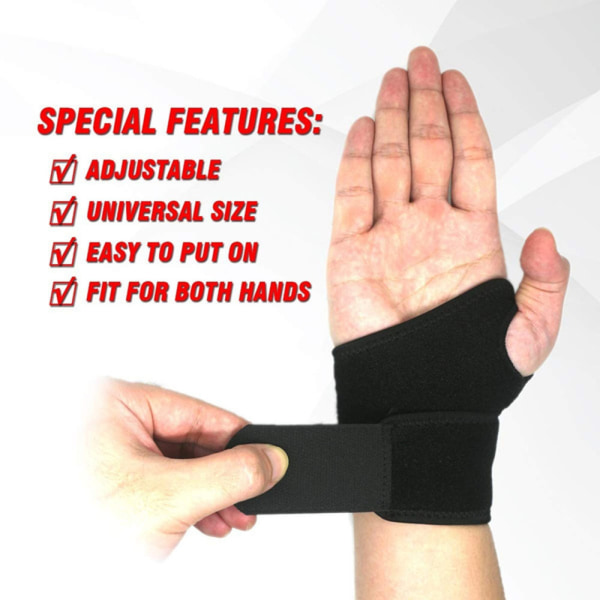 Carpal Tunnel Bracers, 2 Pack Wrist Bracers Justerbar Håndledsstøtte