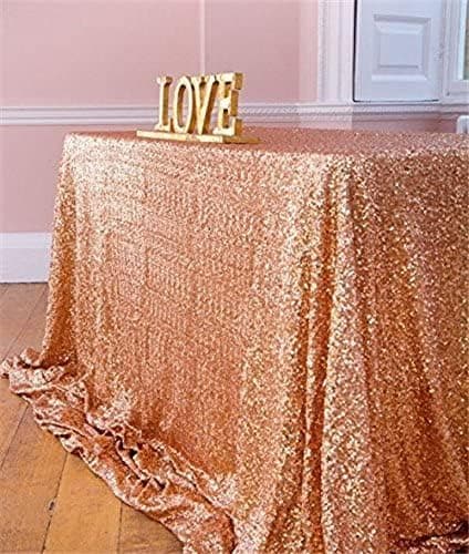 Party Sequin Bordsduk Ros Guld Rektangulär Bordsduk 30x180cm