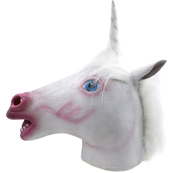 Unicorn Animal Head Latex Mask-halloween Cosplay rekvisita