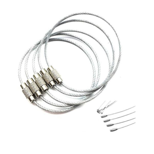 15cm Wire Nøglering Kabel Stor Rustfrit Stål Nøglering Loop Hold