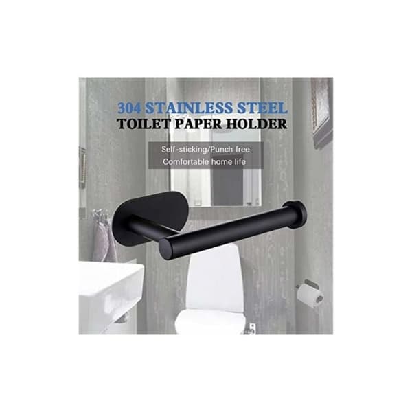 Selvklæbende Toiletpapirholder Sort - I Rustfrit Stål - Ingen