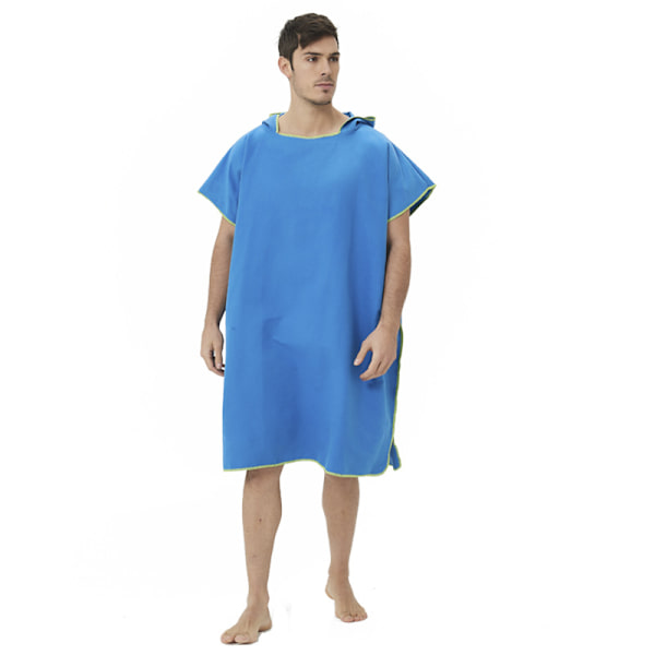 Keskikokoinen sininen surffponcho naisille ja miehille – Kylpypyyhe, rantaponcho