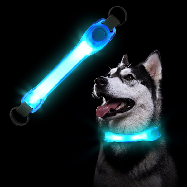 Ljusstark Hundkoppel, Vattentät Blinkande LED-Hundhalsband med 2 Ljuslägen