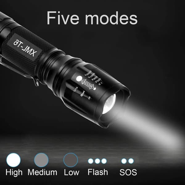 Torch LED-taskulamppu, ladattava LED-taskulamppu, super suuri taktinen