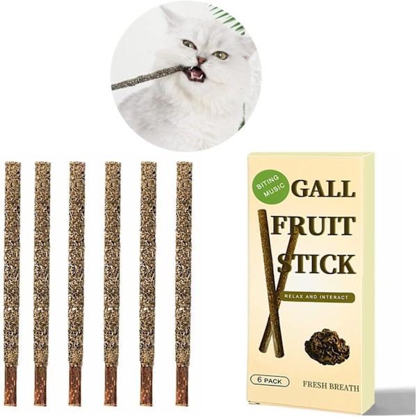 6 Matatabi Catnip Sticks, Naturlige Katteleker, Kattegodbiter, Tannpleie