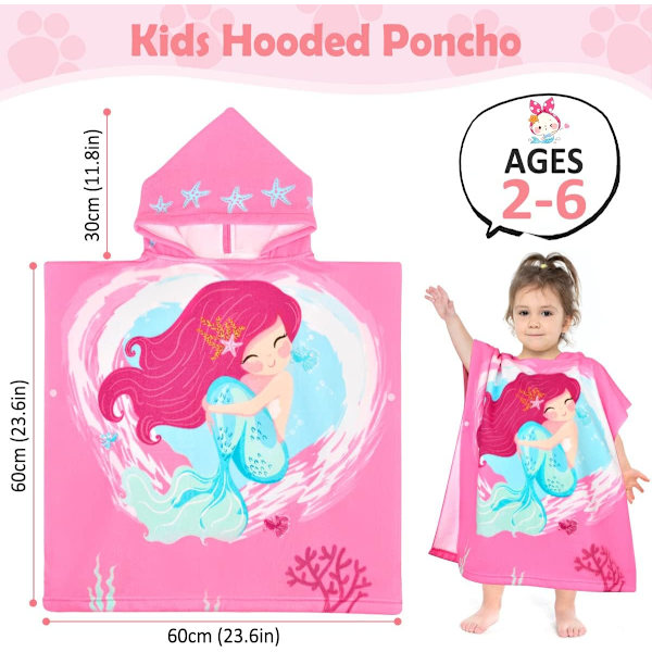 Sateenkaari Kissa Lasten Kylpy Poncho Lasten Kylpypyyhe Tyttöjen B