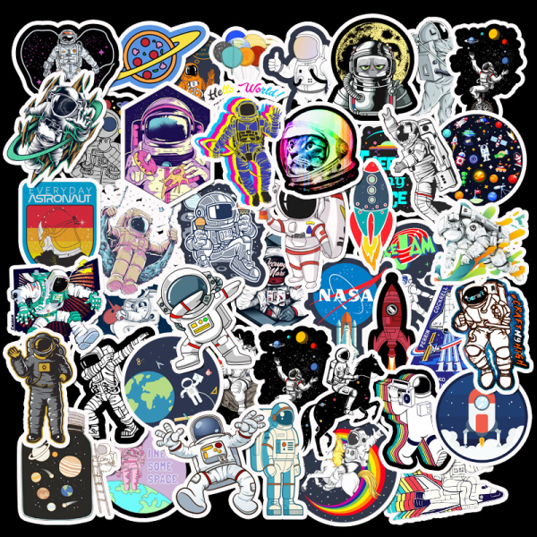 Stickers for Hydro Flask, 50 stk Cute Astronaut Vinyl Stickers fo