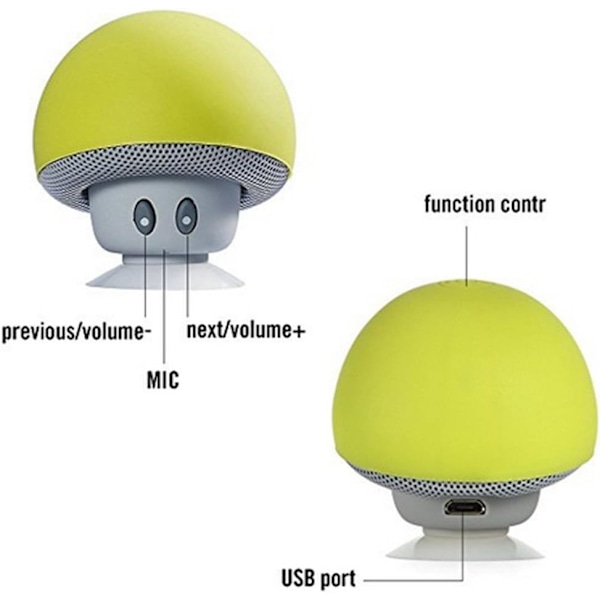 Mini Mushroom Bærbar Trådløs Bluetooth V2.1 Højttaler og Telefon