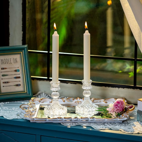 4 Glas Ljusstakar Dekorativa Ljusstakar Klar Glas Konisk