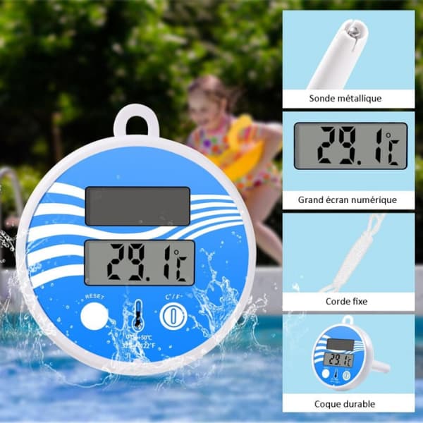 Flydende Digitalt Solar Pool Termometer med LCD Display til Udendørs & Indendørs Swimmingpool & Spa