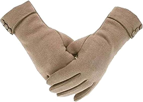 1 stk. kaki Vinterhandsker til kvinder med touchskærm
