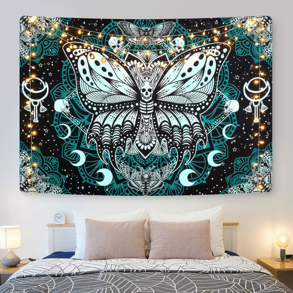 Death Moth Tapestry Skull Tapestry Butterfly Tapestry Gothic Skel