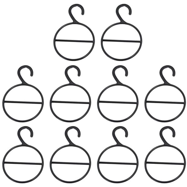 10-pak Multifunktionelle Cirkelformede Tørklæde Bælte Slips Bøjler Display Rack (Sort)