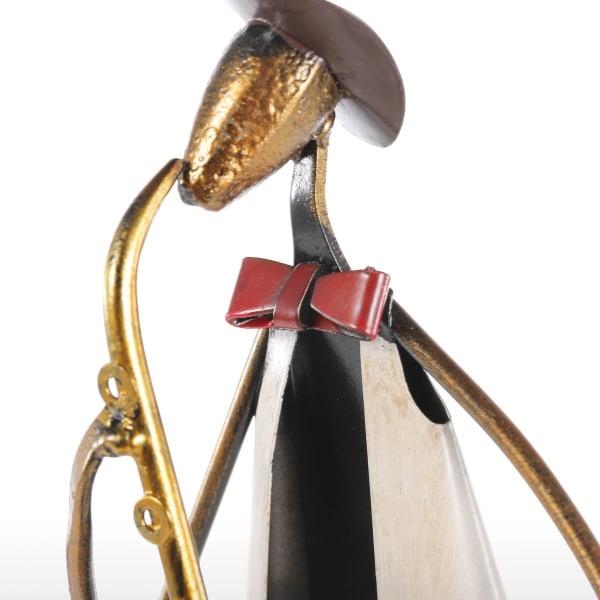 Cowboy Band Musical Saxophone Playing Metal Iron Sculpture Craft