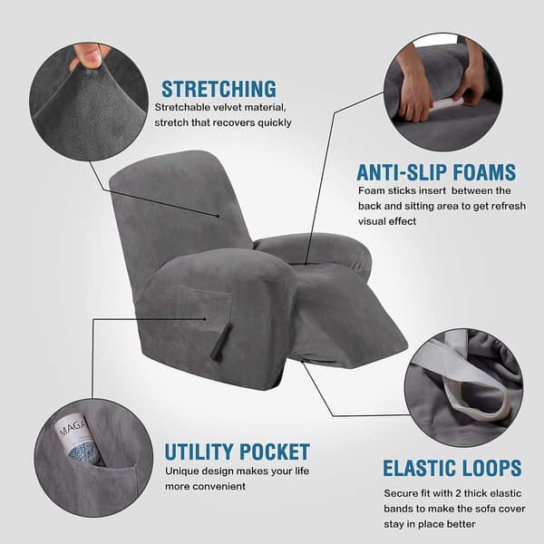 Recliner-tuolin pehmuste sametti 1-osainen Recliner-tuolin peitteet Lar