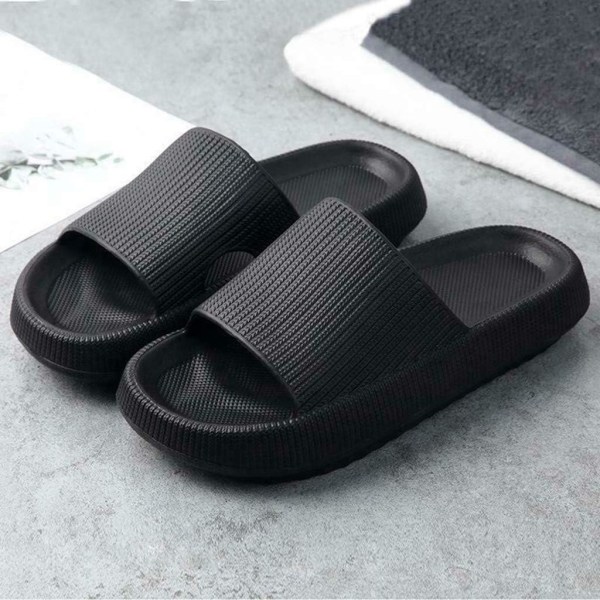 Massage Slippers Slider Pillow-Massage Foam Bathroom Slippers, Non-Slip Platform Slippers, Latest Technology-Super Soft Home Slippers (Black, 280mm)