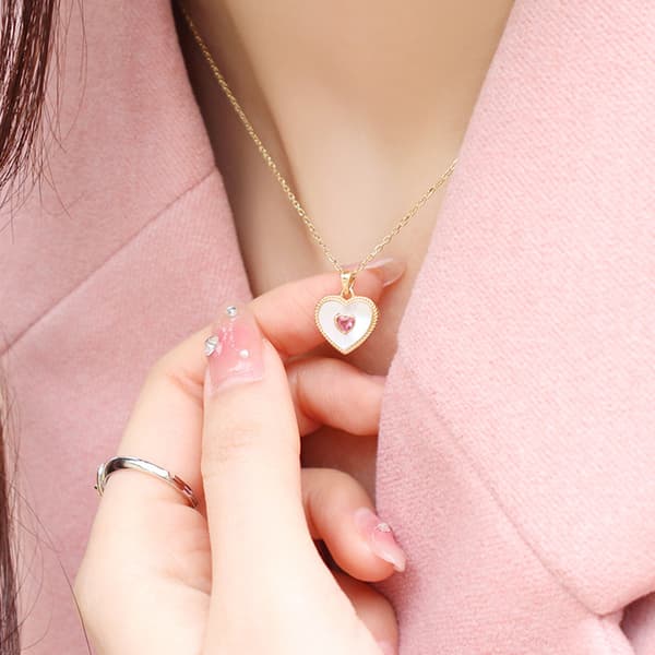 Peach Sweetheart Shell Halskæde - Guld